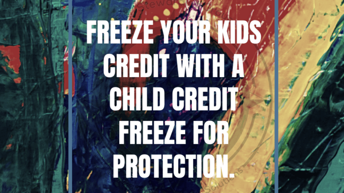 freeze your kids credit, fish stewarding group, loren weisman, messaging and optics text over colorful graphic background