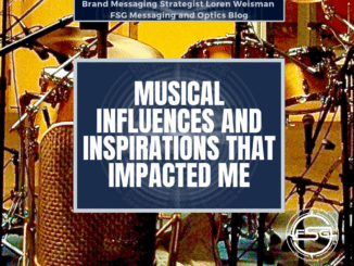 text over image of a drumset with microphones on it.
