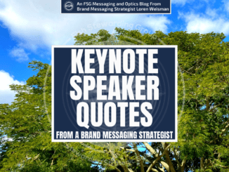 A featured graphic with a large tree and a blue sky with clouds with the center title that reads keynote speaker quotes