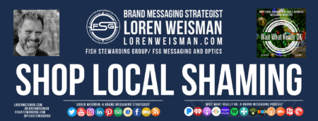 A footer graphic in blue with an image of Loren Weisman, the FSG logo, the Wait what really ok logo and social media icons and tex. 