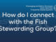 FSG blue background with text that reads how do I connect with the Fish Stewarding Group