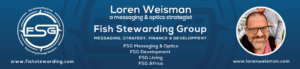 Loren Weisman website header with Fish Stewarding Group logo and image of Loren Weisman.