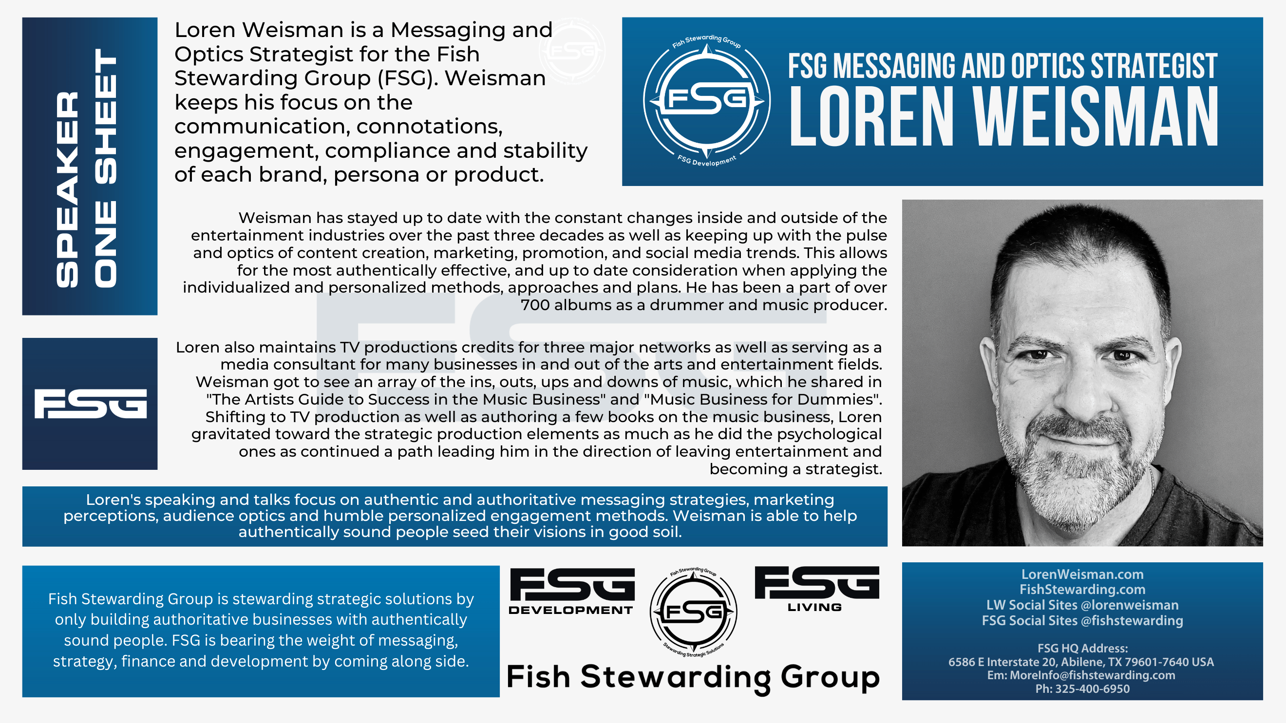 Speaker One Sheet Messaging and Optics Speaker Loren Weisman