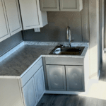 Kitchenette view of the MUPPS Gemstone from Texas Tiny Home Builder FSG Living Buildings.