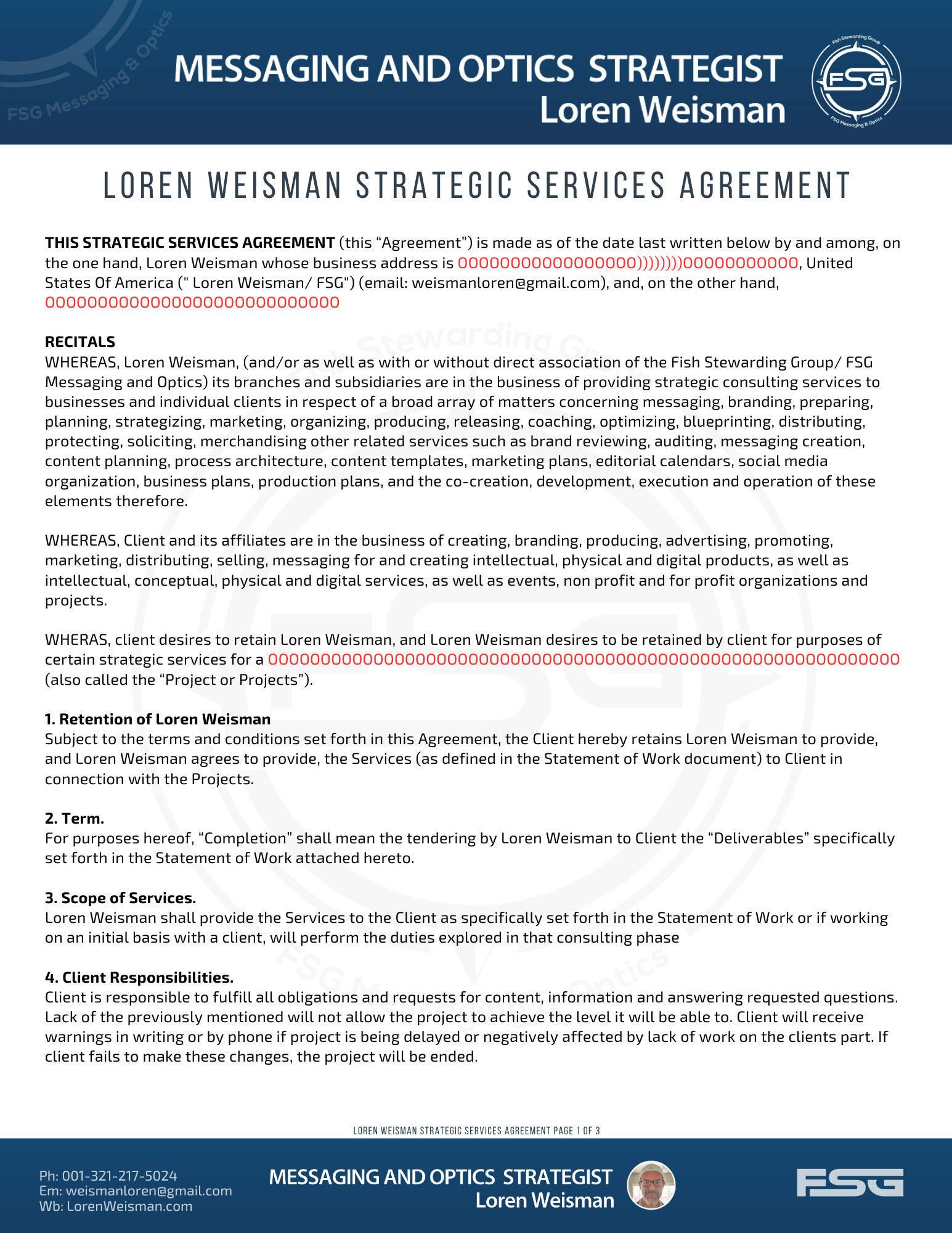 Strategic Services Agreement Page 1 of 3