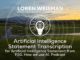 Artificial Intelligence Statement Transcription, for Artificial Intelligence Statement from FSG, How we use AI Podcast