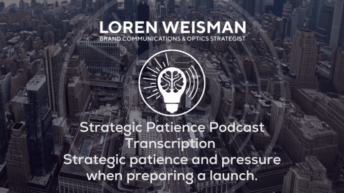 Strategic Patience Podcast Transcription Strategic Patience Podcast Transcription