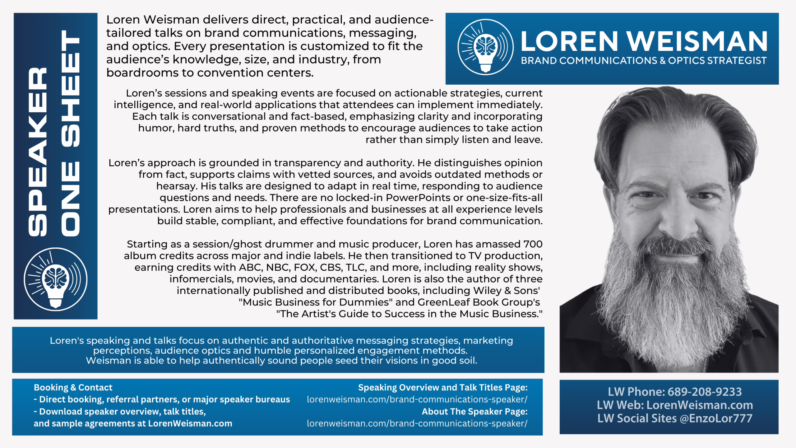 Loren Weisman Speaker Sheet Color