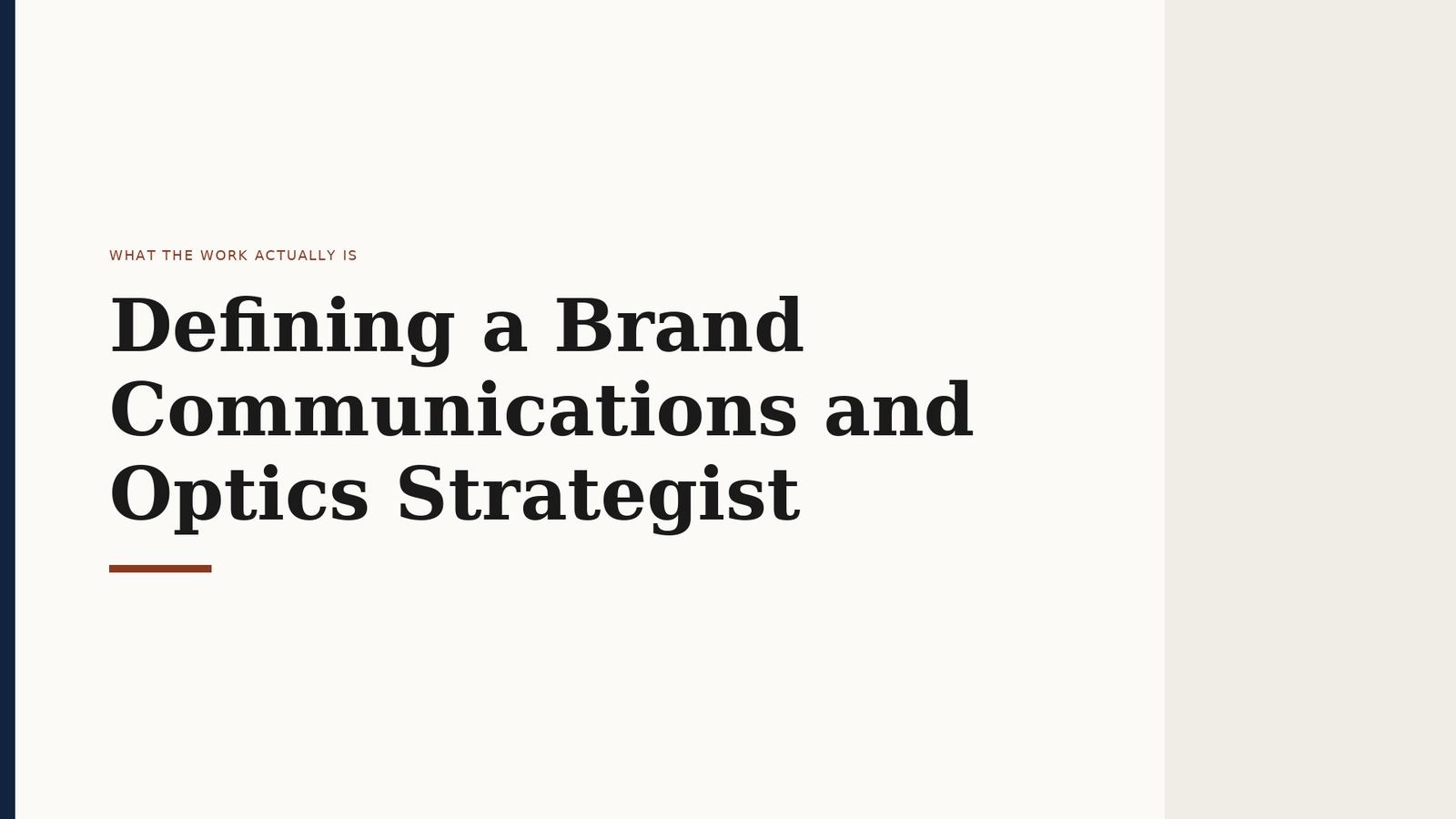 Defining a brand communications strategist, loren weisman,